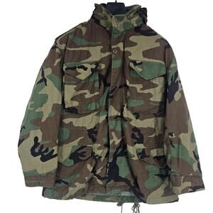 Vintage 90's US Army Military Cold Weather Field Jacket Weather Coat Mens M 3668